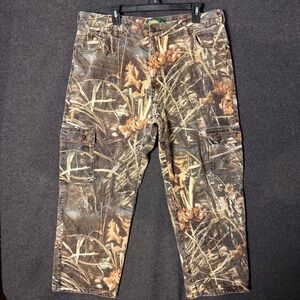 Cabelas Mens 38x28 Advantage Max-4 HD Camo Cargo Pants Cotton Hunting Fishing